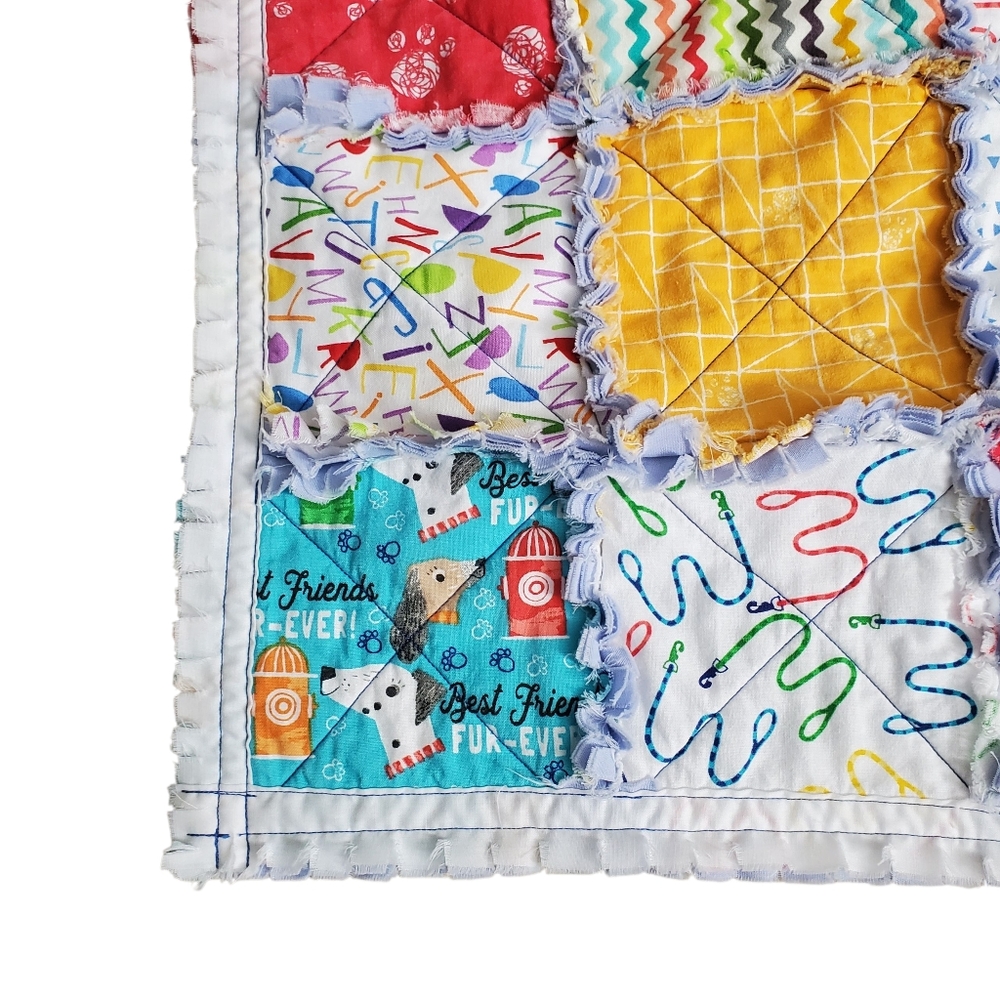 New Homemade Colorful Baby Rag Quilt - Picture 6 of 14